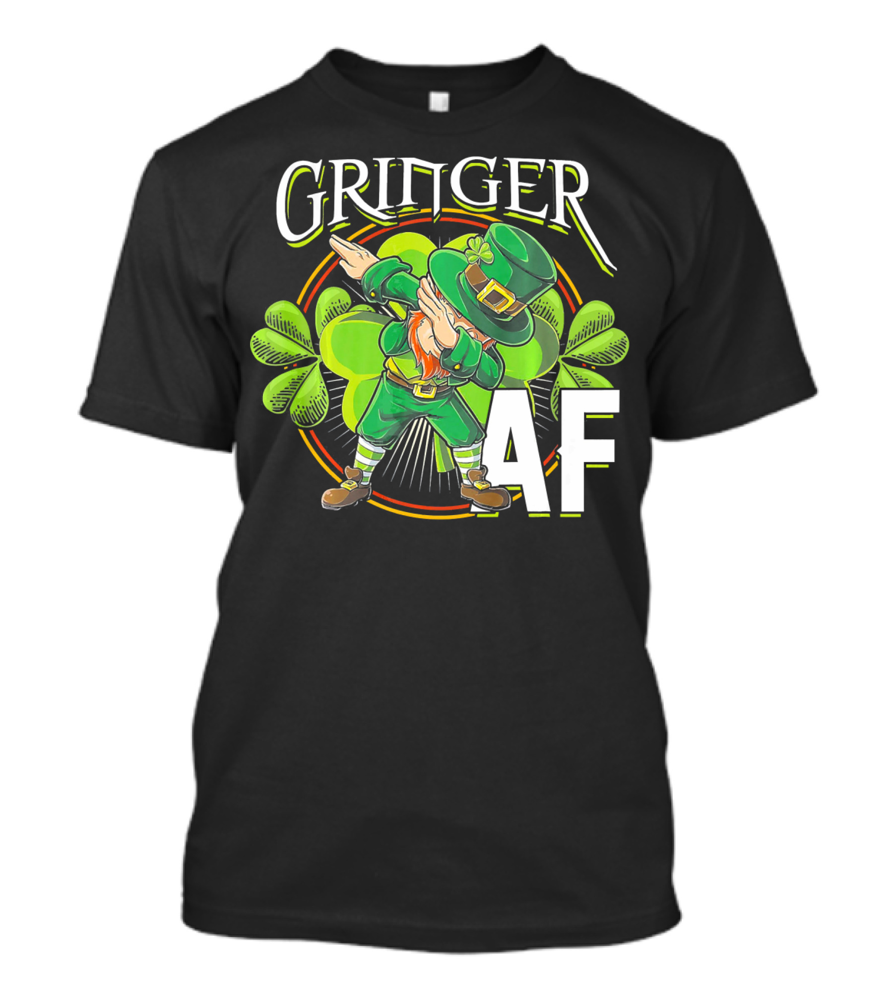GRINGER AF Dabbing Leprechaun T-Shirt