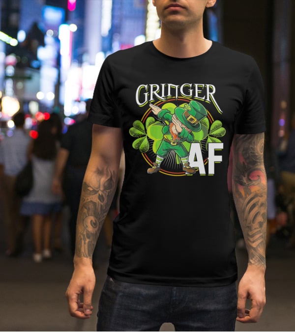 GRINGER AF Dabbing Leprechaun T-Shirt