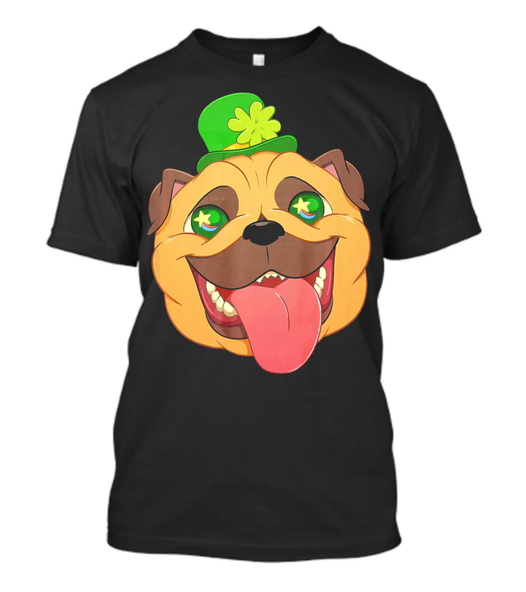 St Patricks Day Pug Leprechaun Irish Shamrock Hat T-Shirt