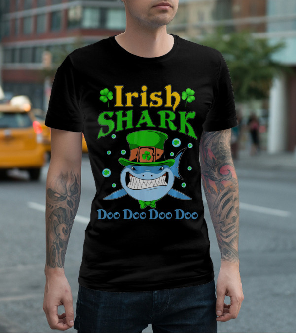 Irish Shark St Patricks Day Doo Doo Doo Doo T-Shirt