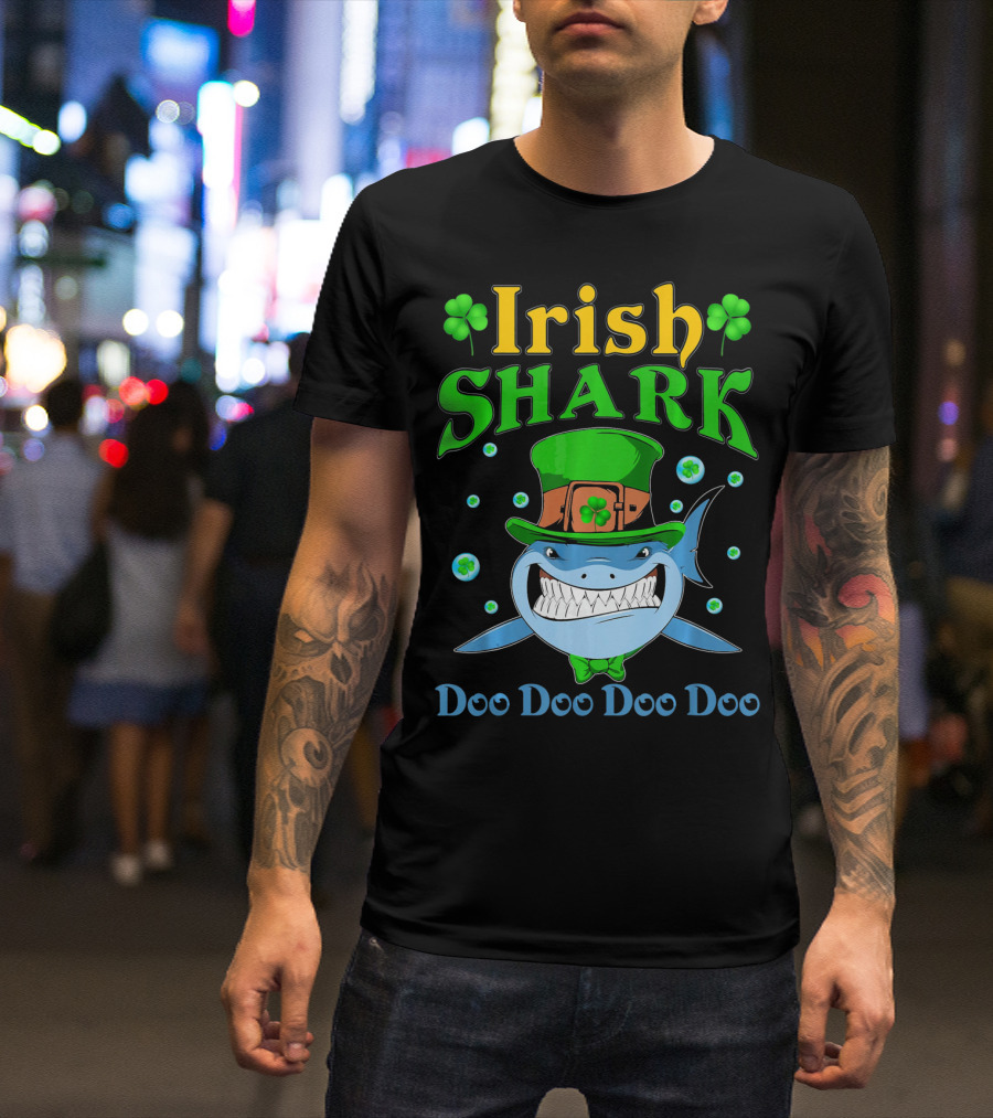 Irish Shark St Patricks Day Doo Doo Doo Doo T-Shirt