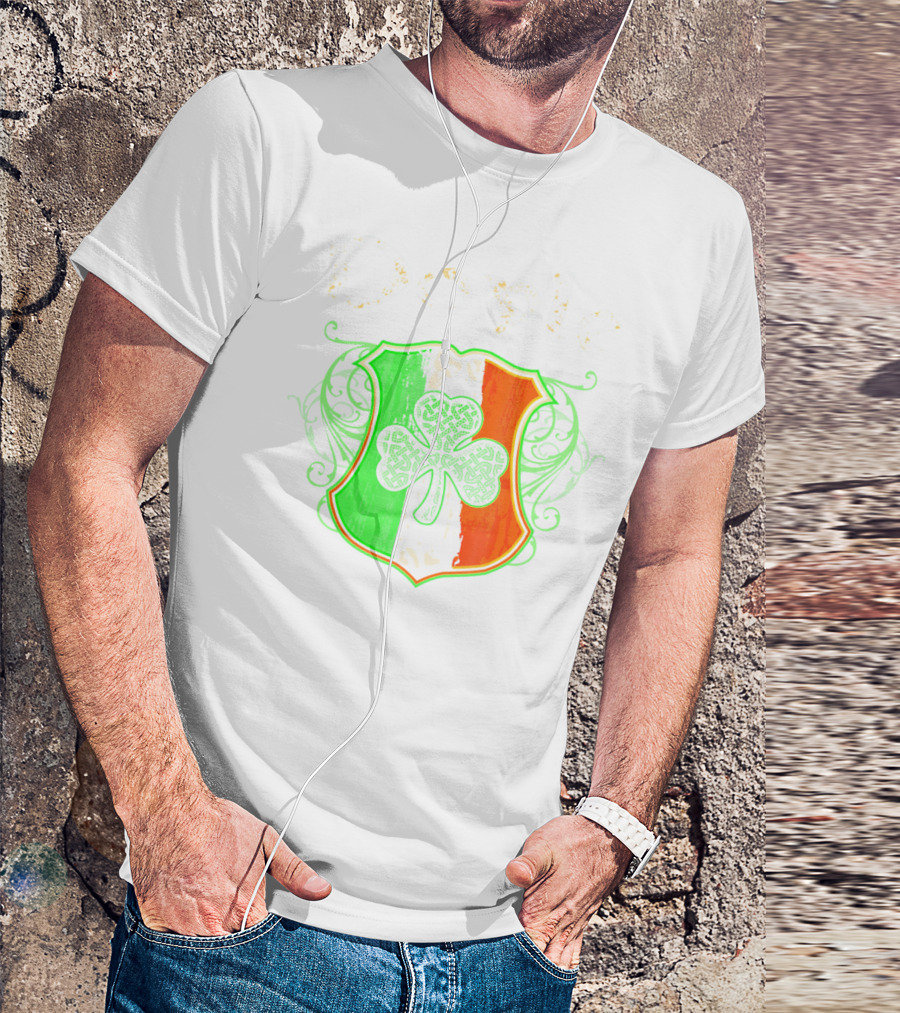 Doyle Irish Last Name Shamrock Shield Irish Flag T-Shirt