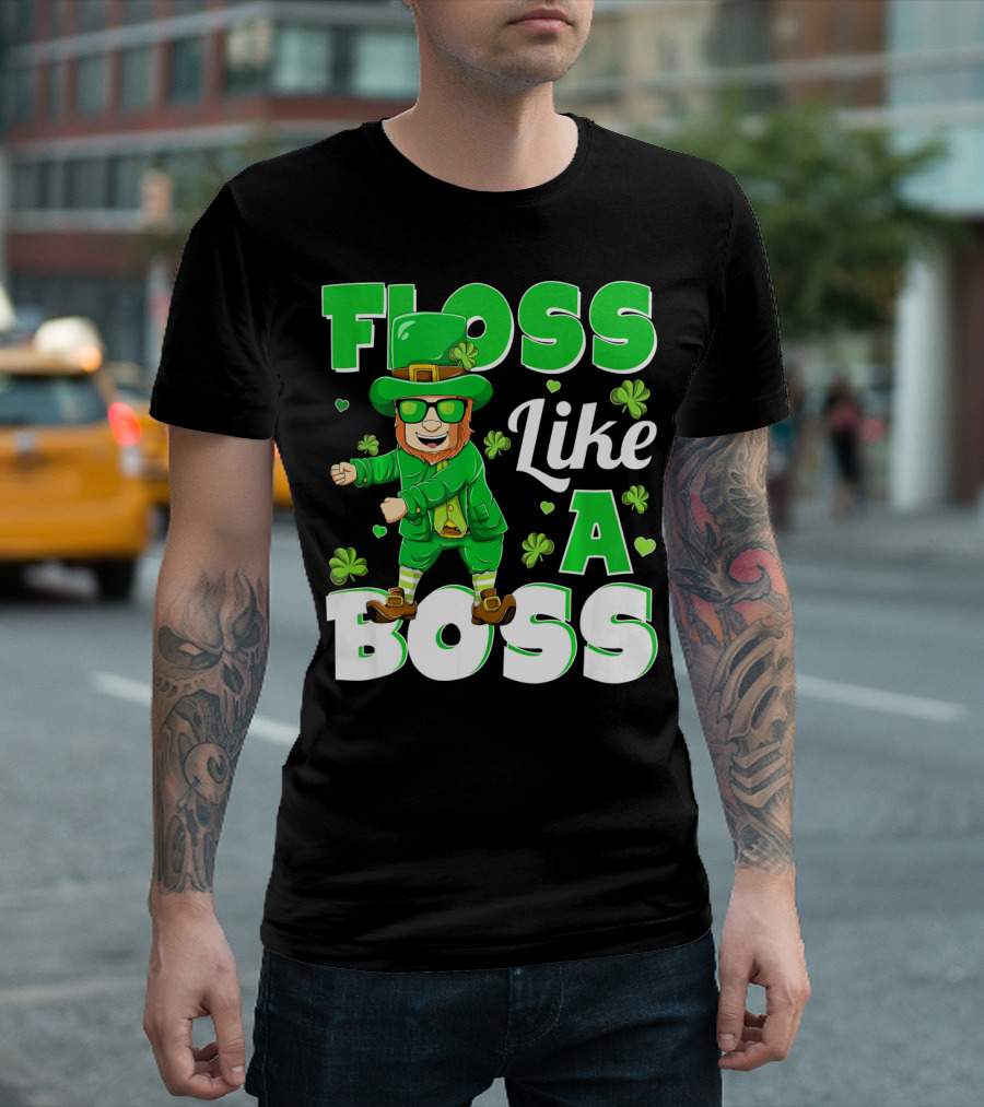 Floss Like A Boss St Patricks Day Leprechaun Dance T-Shirt