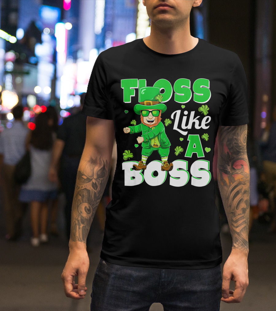 Floss Like A Boss St Patricks Day Leprechaun Dance T-Shirt