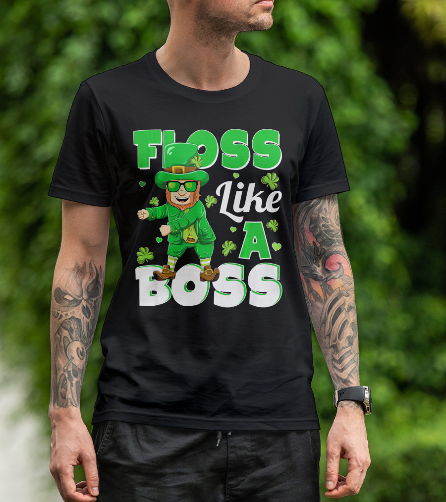 Floss Like A Boss St Patricks Day Leprechaun Dance T-Shirt