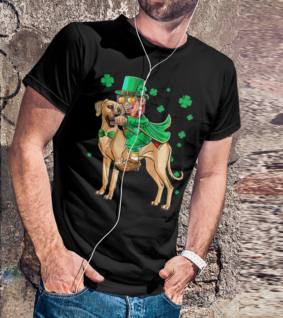 Leprechaun With Sloughi And Shamrock St. Patrick's Day T-Shirt
