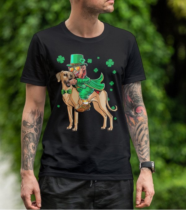 Leprechaun With Sloughi And Shamrock St. Patrick's Day T-Shirt