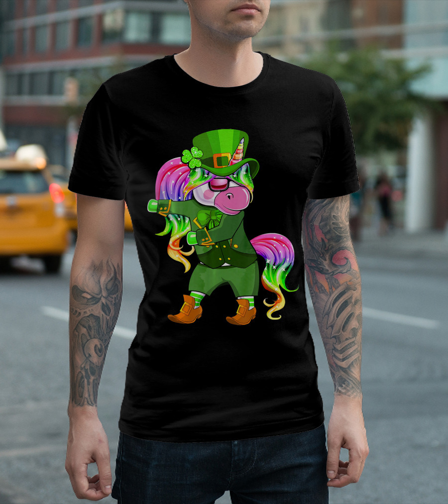 Leprechaun Costume Funny Flossing Unicorn St. Patrick's Day T-Shirt
