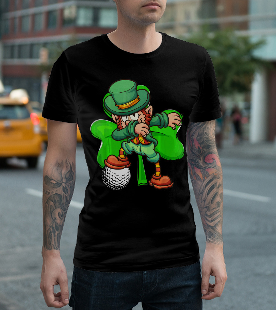 Dabbing Leprechaun Shamrock Golf Ball T-Shirt