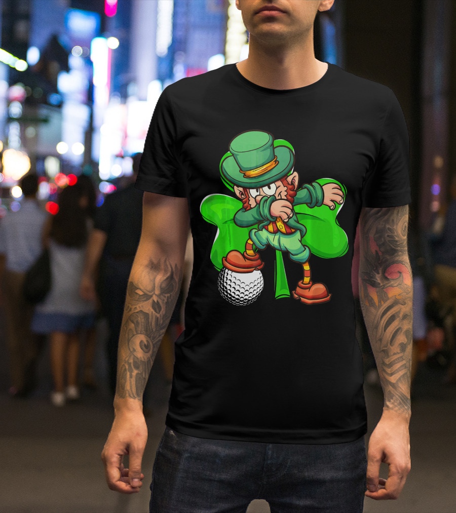 Dabbing Leprechaun Shamrock Golf Ball T-Shirt