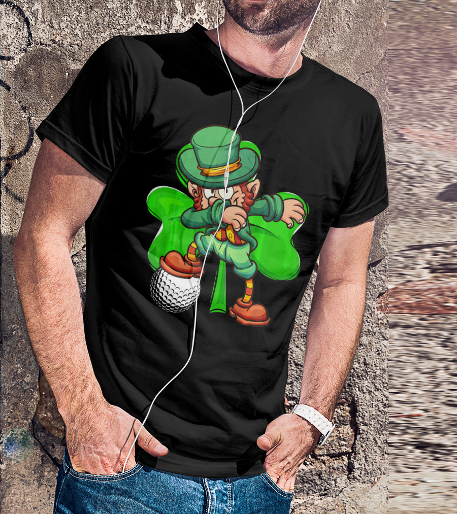 Dabbing Leprechaun Shamrock Golf Ball T-Shirt