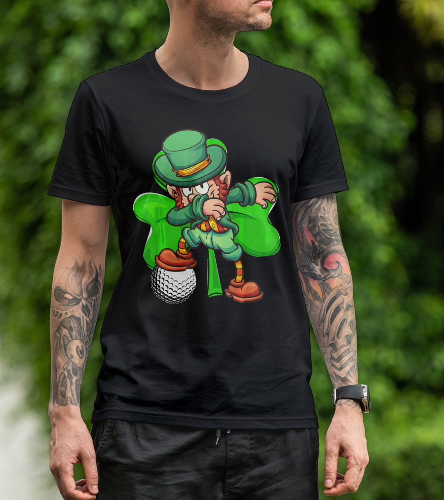 Dabbing Leprechaun Shamrock Golf Ball T-Shirt