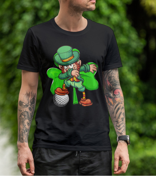 Dabbing Leprechaun Shamrock Golf Ball T-Shirt