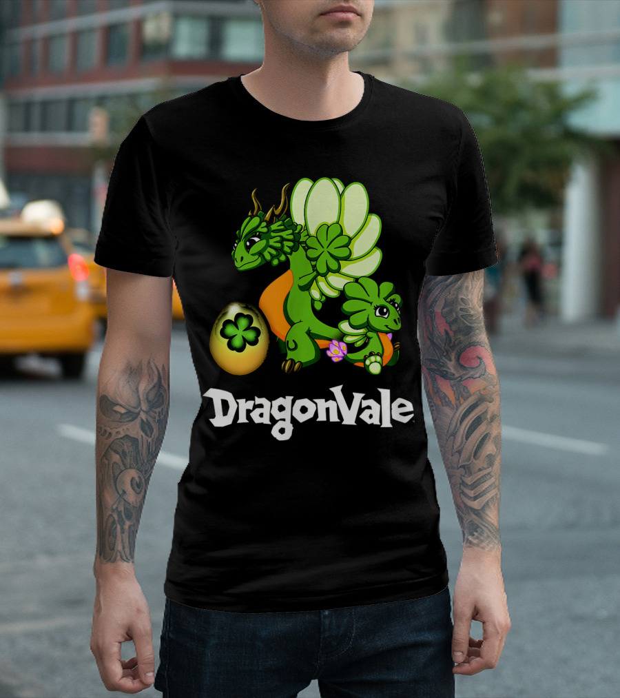 DragonVale Clover Dragon With Shamrock Egg T-Shirt