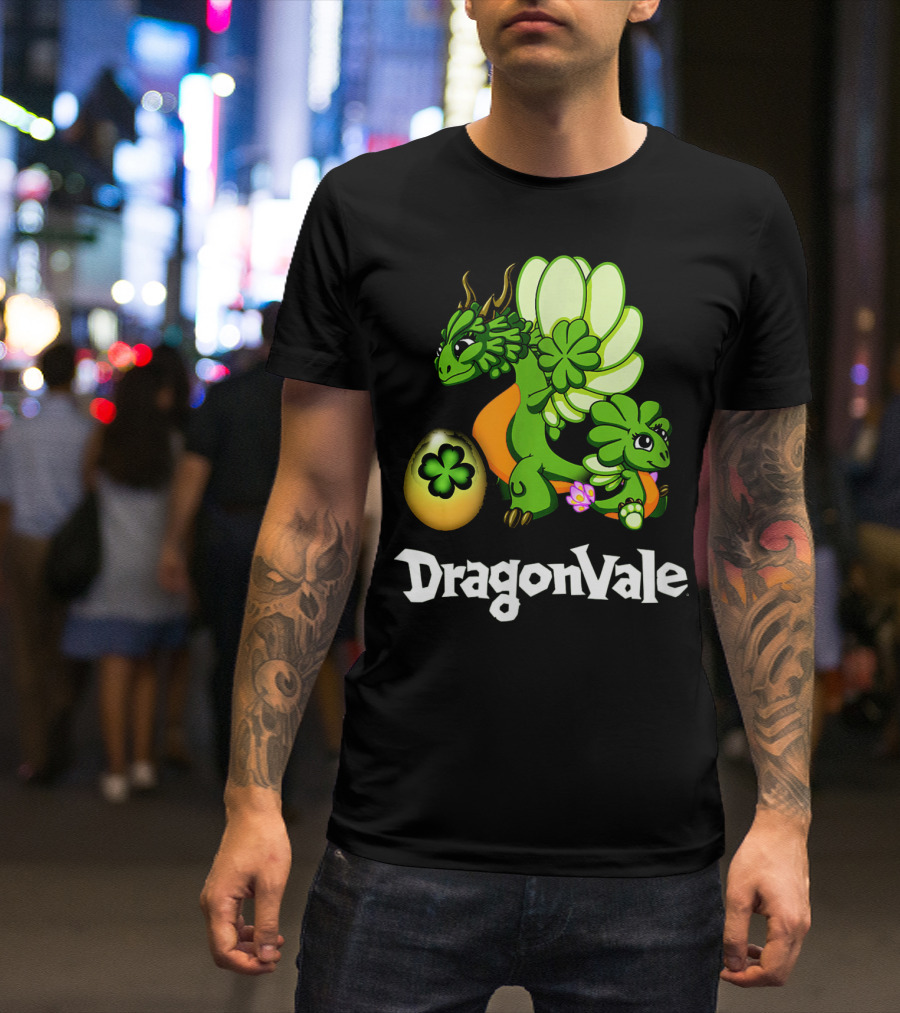 DragonVale Clover Dragon With Shamrock Egg T-Shirt
