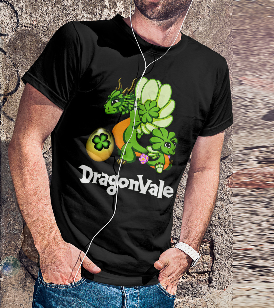 DragonVale Clover Dragon With Shamrock Egg T-Shirt