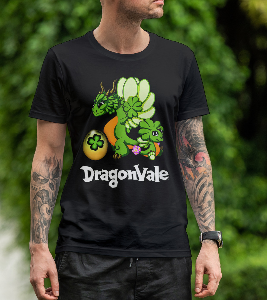 DragonVale Clover Dragon With Shamrock Egg T-Shirt