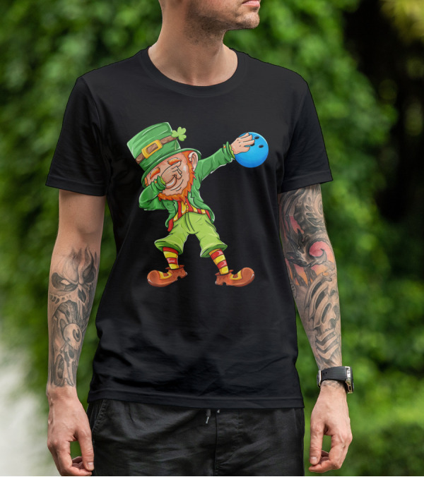 Dabbing Leprechaun Bowling St Patricks Day T-Shirt