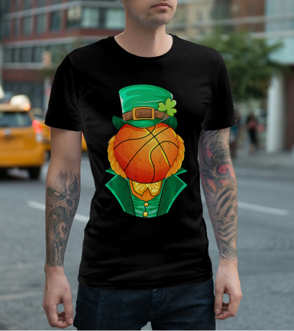 Leprechaun Basketball Head St Patrick's Day Irish T-Shirt
