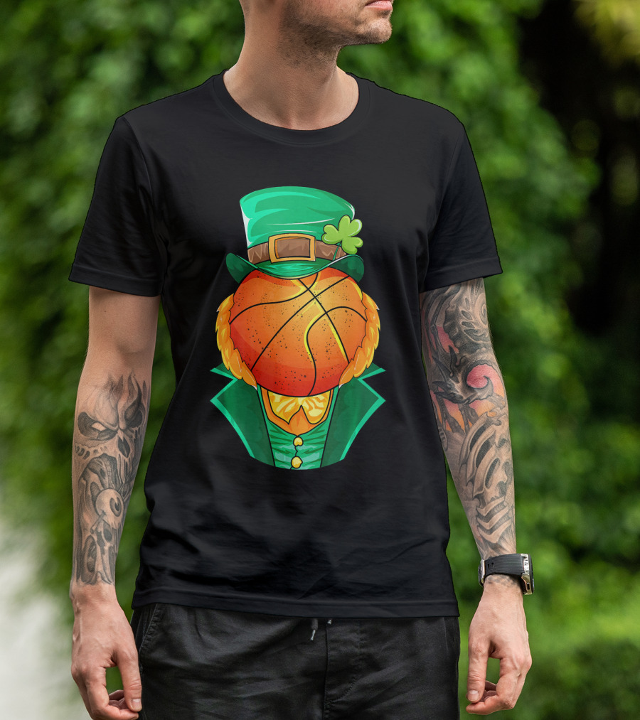 Leprechaun Basketball Head St Patrick's Day Irish T-Shirt
