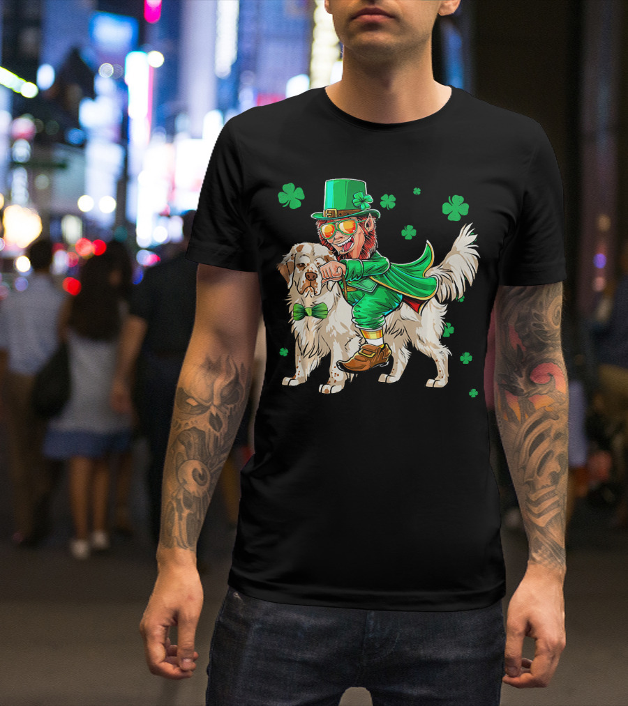 Leprechaun Clumber Spaniel Shamrock St. Patrick's Day T-Shirt