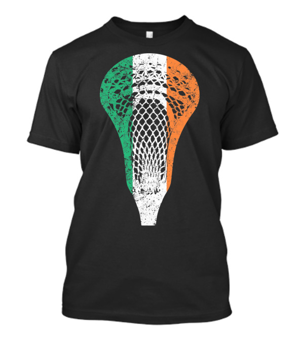 Irish Lacrosse Ireland Tricolor Lacrosse Stick Net T-Shirt