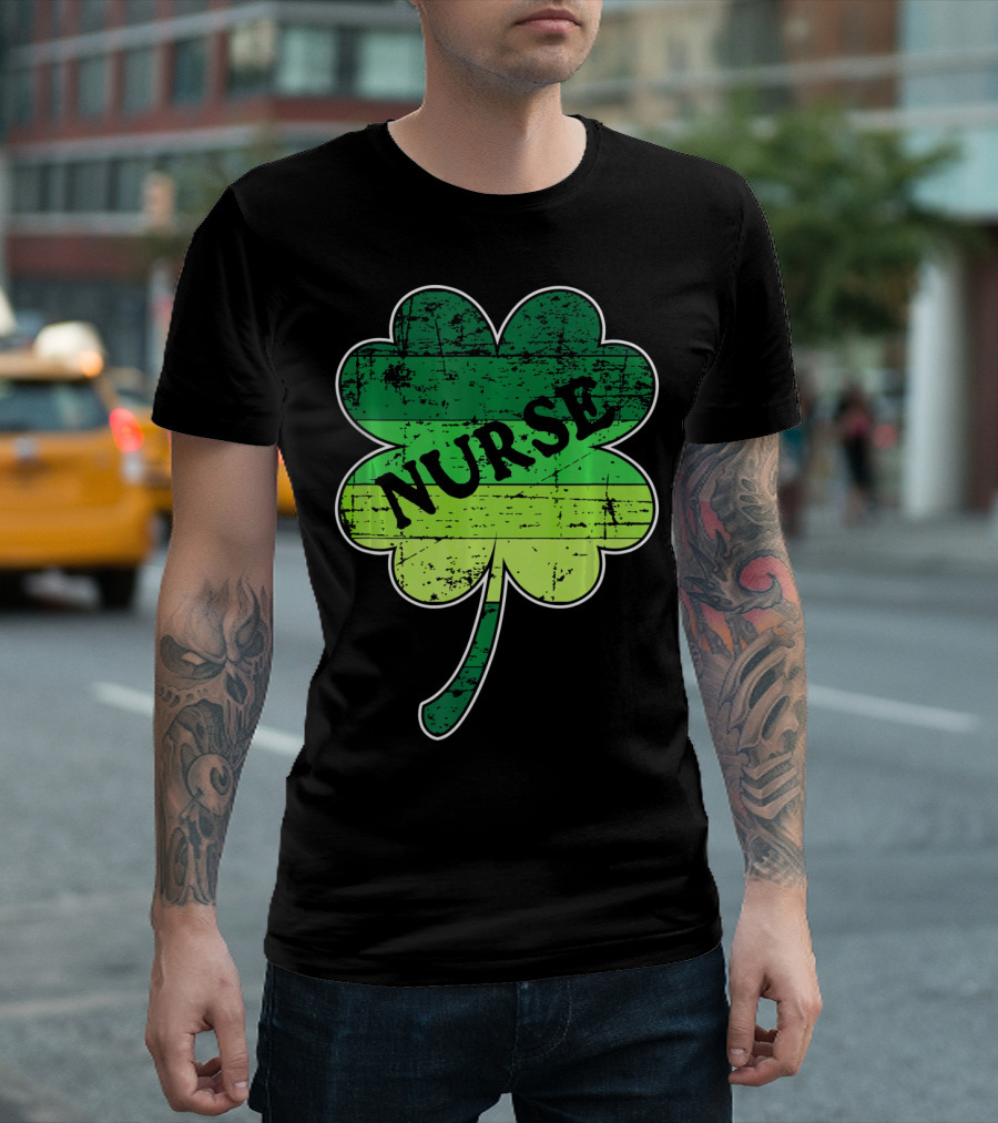 Nurse Shamrock Irish RN ER Nurse Nursing T-Shirt