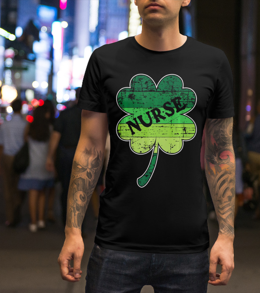 Nurse Shamrock Irish RN ER Nurse Nursing T-Shirt