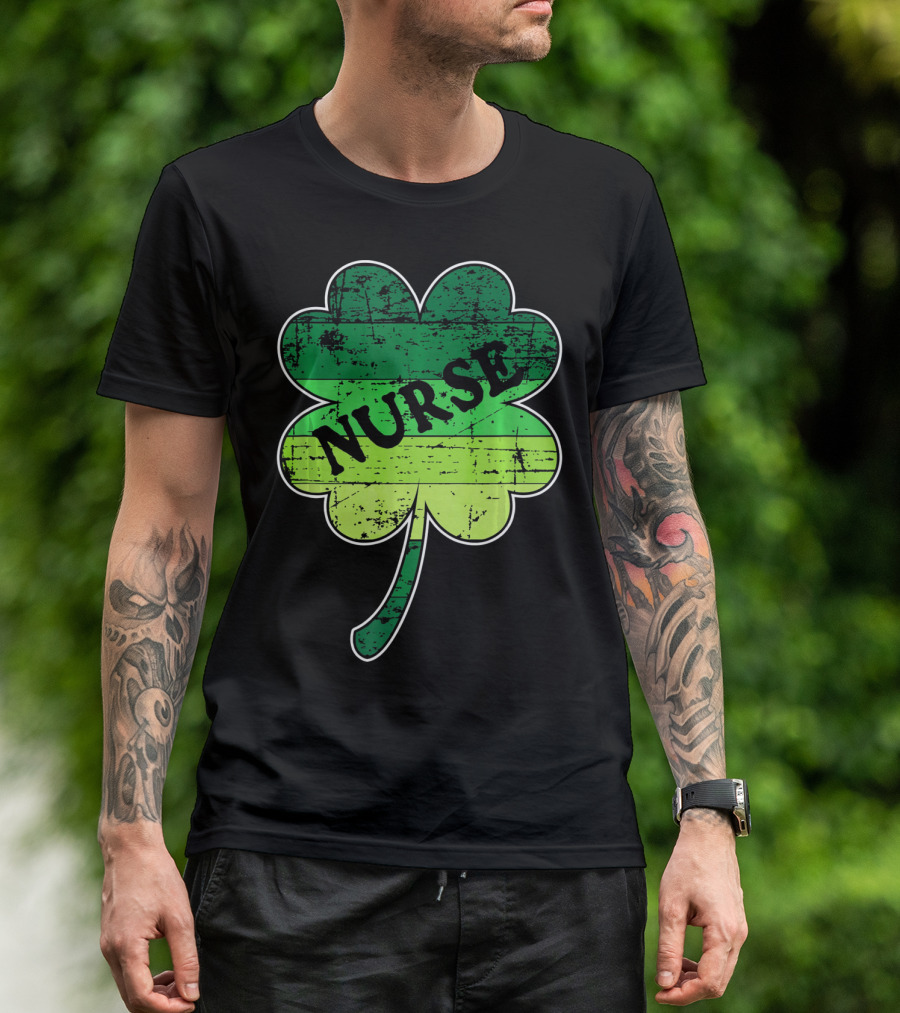 Nurse Shamrock Irish RN ER Nurse Nursing T-Shirt