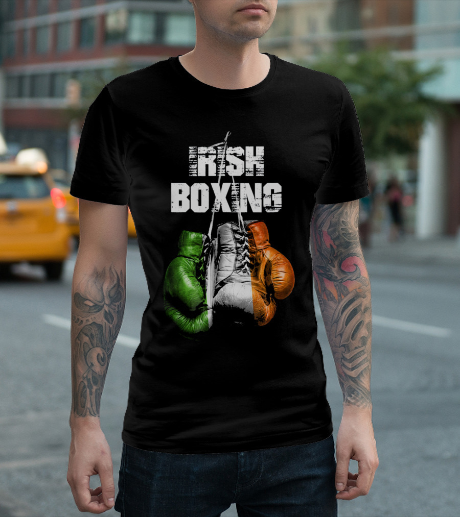 Irish Boxing Flag Funny Boxing Gloves T-Shirt