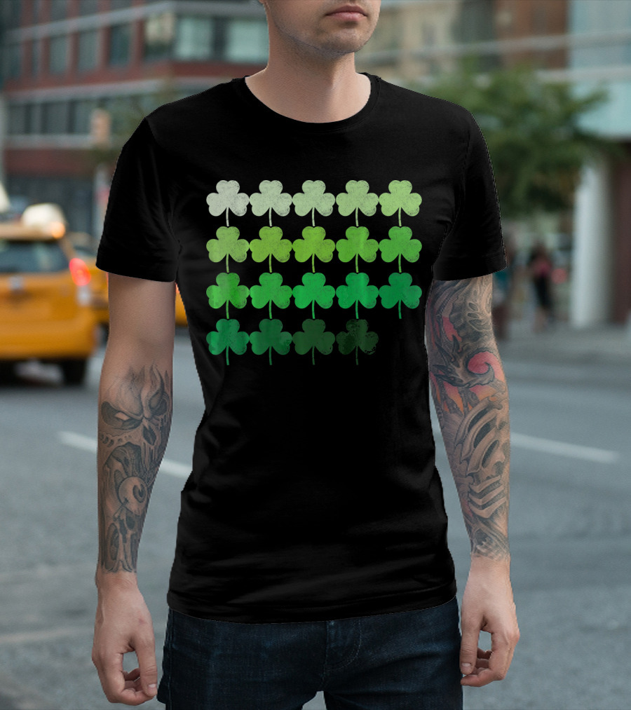 Shades of Green Irish Shamrock Gradient T-Shirt