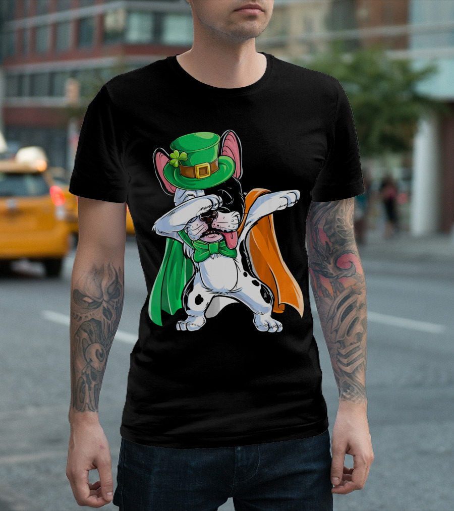 Dabbing French Bulldog St. Patrick's Day Leprechaun Costume T-Shirt
