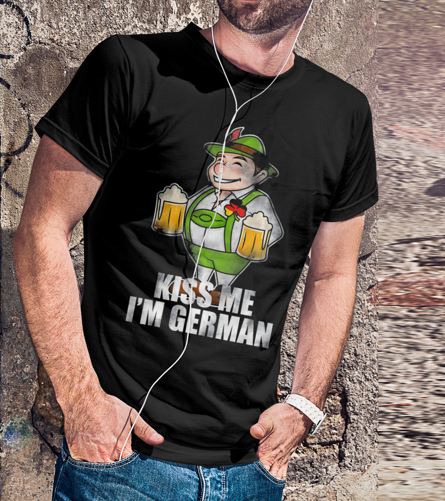 Kiss Me I'm German St Patrick's Day Lederhosen Beer T-Shirt