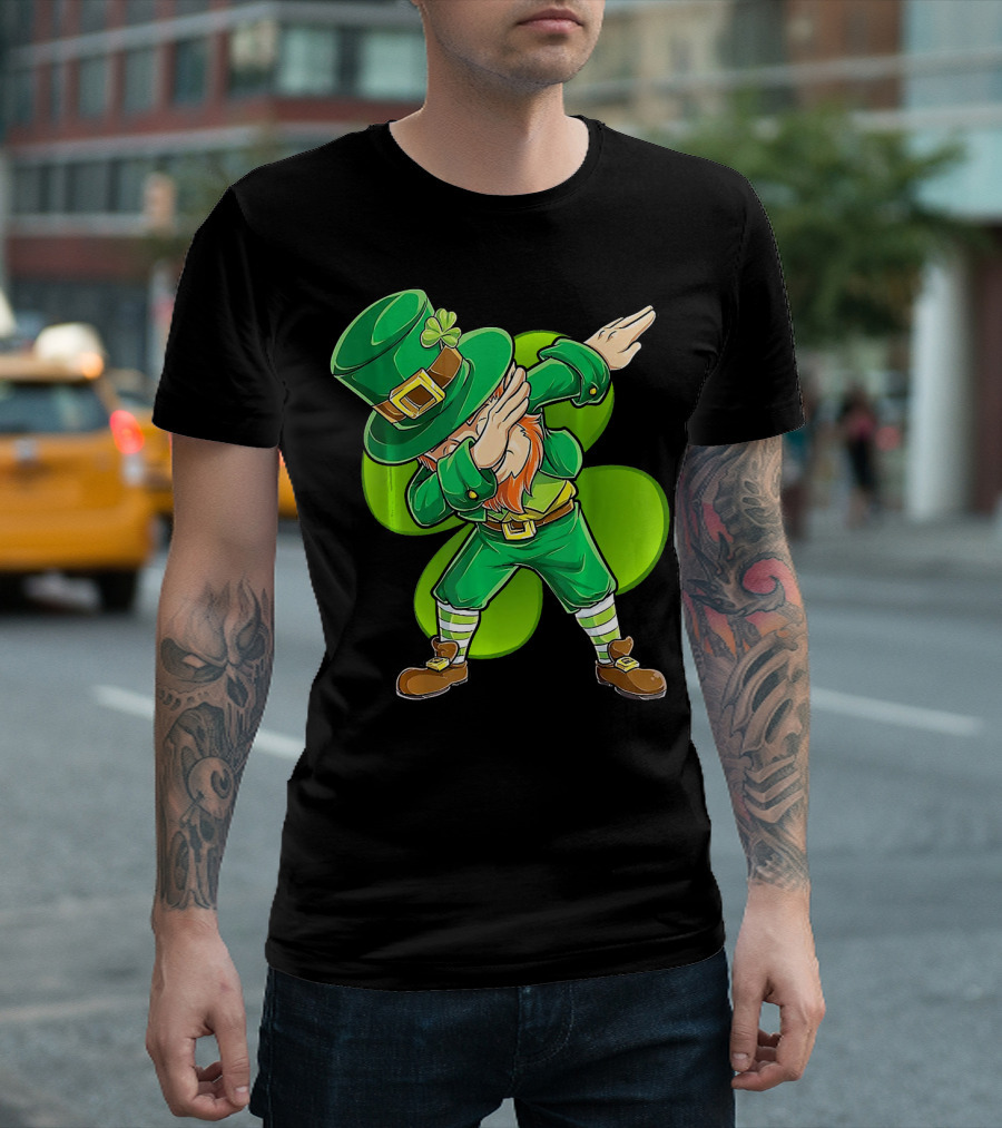 Dabbing Leprechaun Shamrock Dance St. Patrick's Day T-Shirt