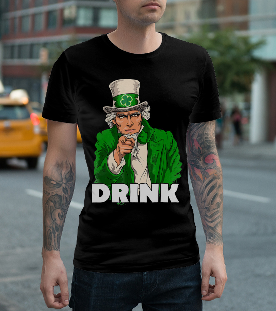 Irish Leprechaun Uncle Sam St Patricks Drink T-Shirt