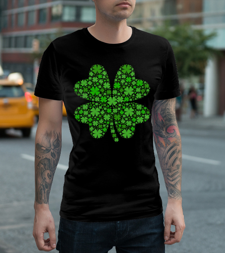 Lucky Four Leaf Clover St Pattys Day Shamrock Hoo T-Shirt