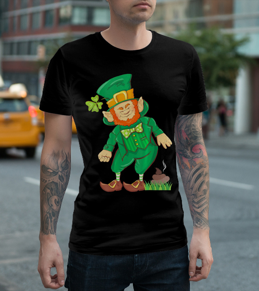 St Paddy Pooping Leprechaun Funny Saint Patrick's Day Humor T-Shirt