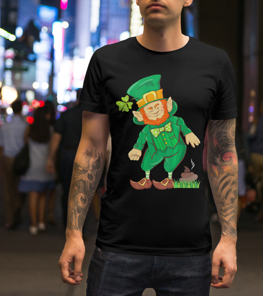 St Paddy Pooping Leprechaun Funny Saint Patrick's Day Humor T-Shirt