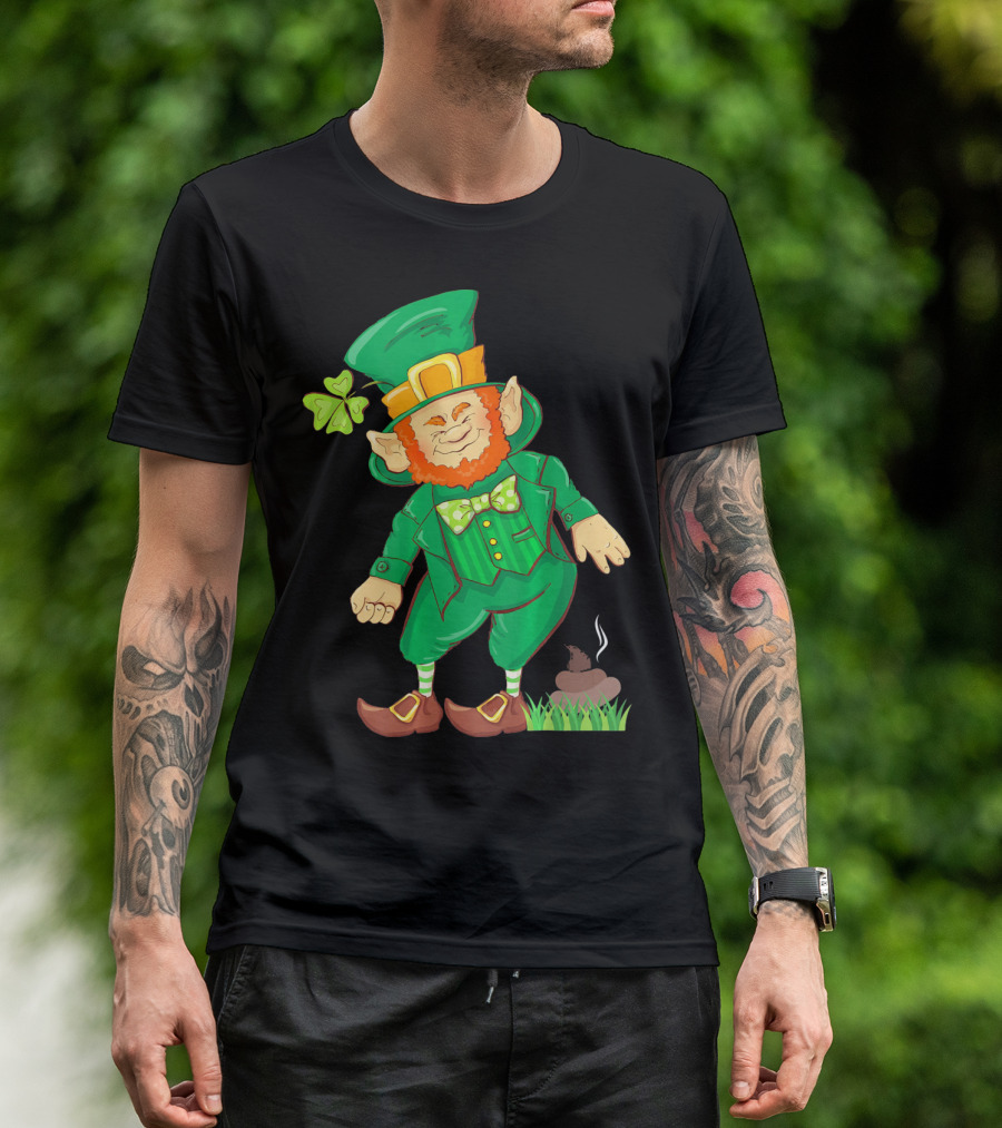 St Paddy Pooping Leprechaun Funny Saint Patrick's Day Humor T-Shirt