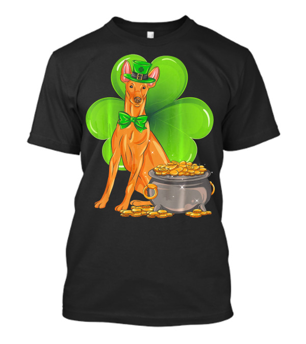 Pharaoh Hound St Patricks Day Leprechaun Clover Pot Of Gold T-Shirt