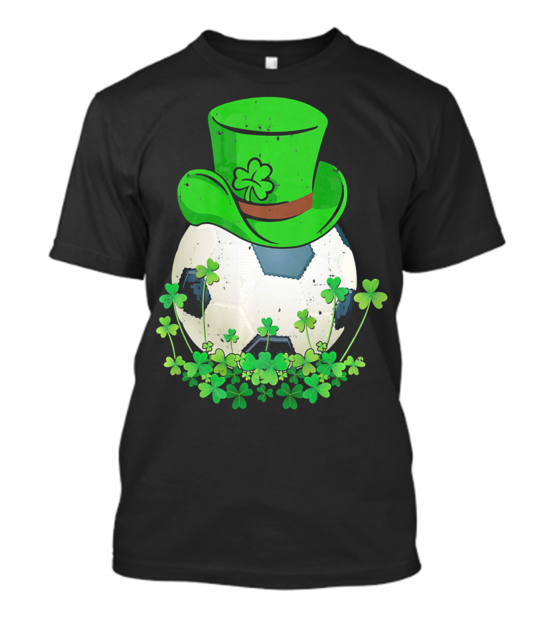 Shamrock Soccer Ball With Leprechaun Hat St Patricks Day T-Shirt