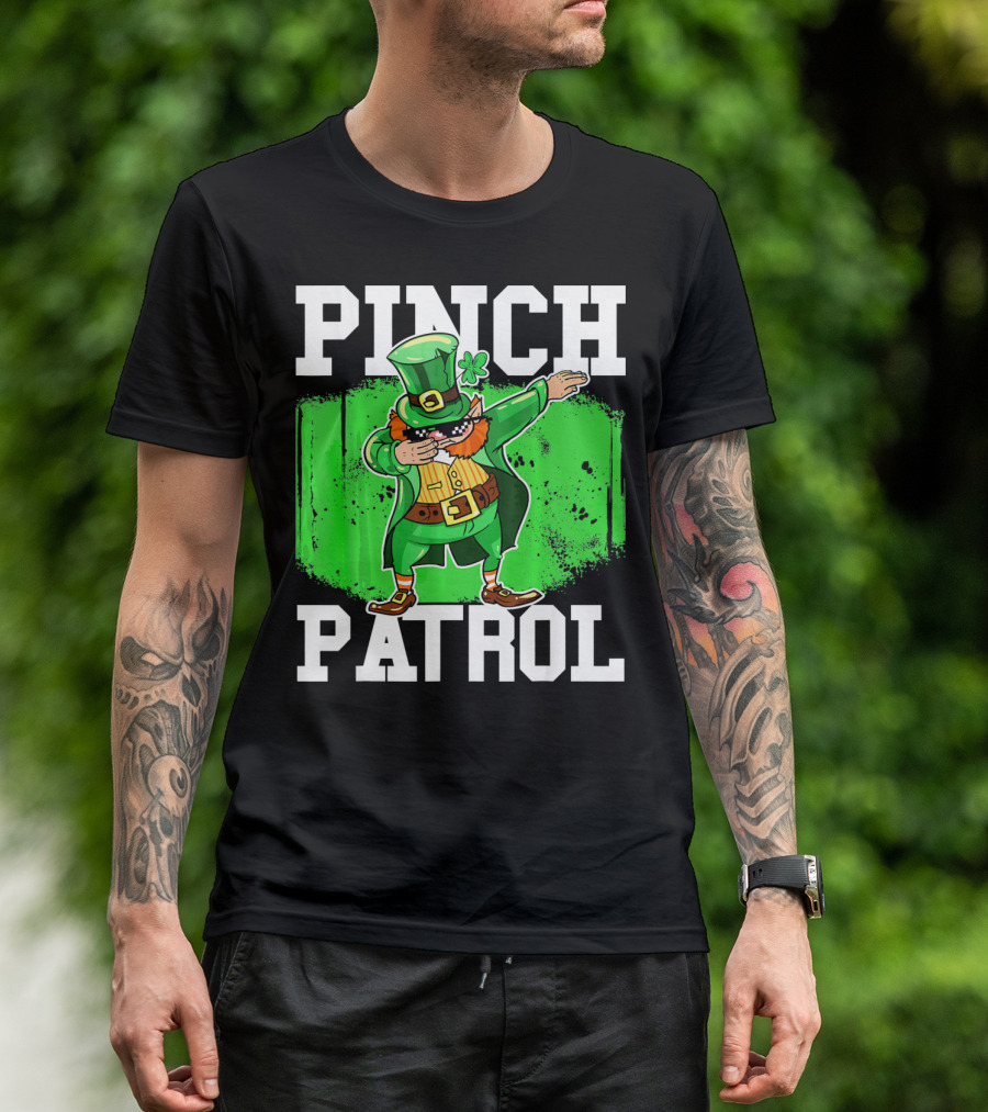 Pinch Patrol St Patrick Dabbing Leprechaun T-Shirt