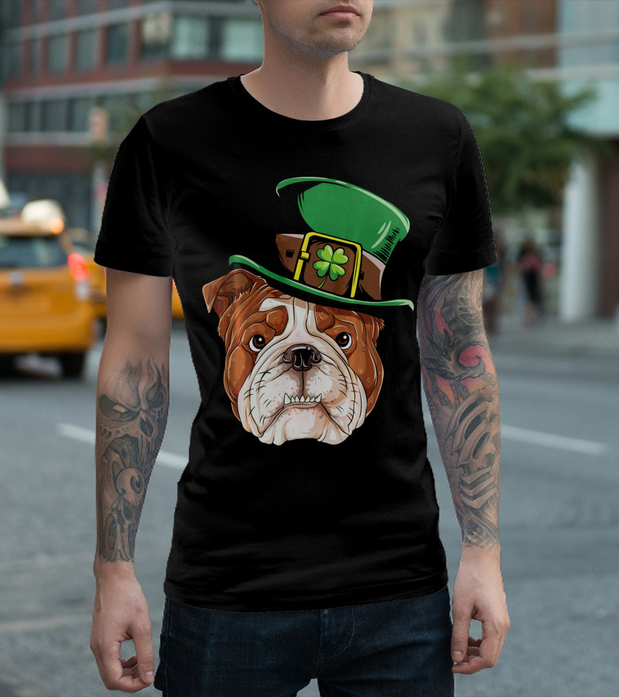 English Bulldog St. Patrick's Day Hat T-Shirt