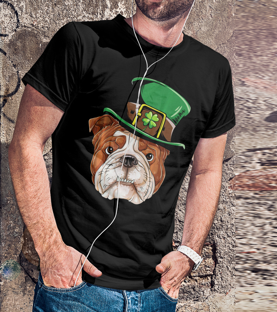 English Bulldog St. Patrick's Day Hat T-Shirt