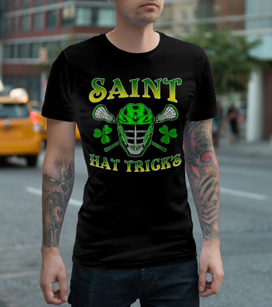 Saint Hat Trick's Funny Lacrosse Irish St Patricks T-Shirt