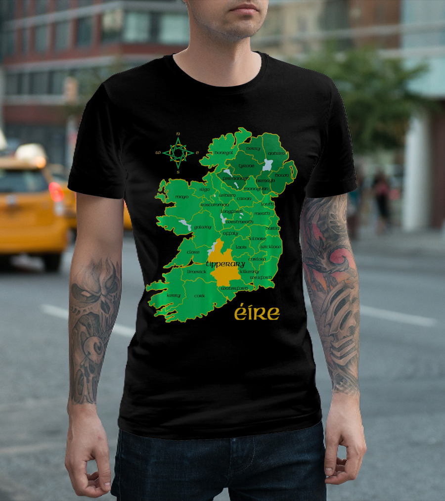 Tipperary Ireland Irish County Map Éire T-Shirt