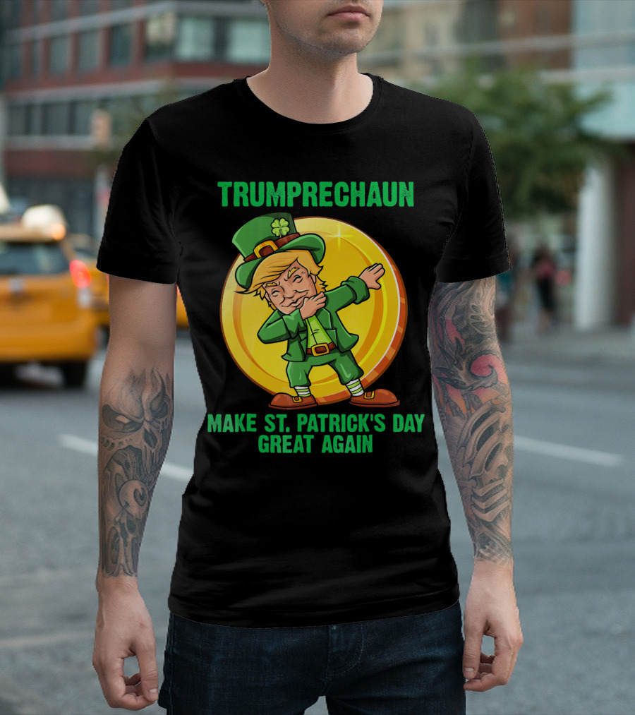 Trumprechaun Make St. Patrick's Day Great Again Dabbing Coin T-Shirt