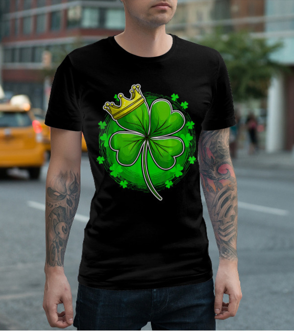 Irish King Queen Shamrock Crown St Patrick's Day Clover T-Shirt