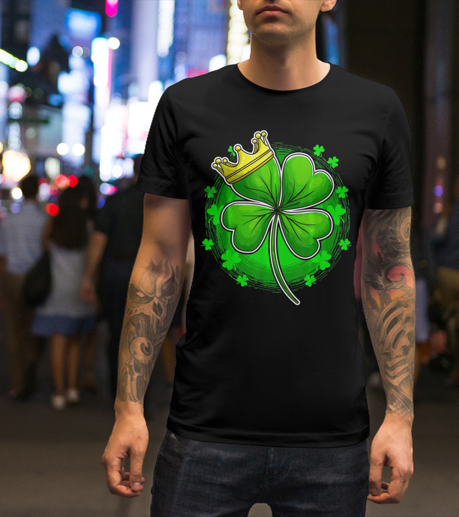 Irish King Queen Shamrock Crown St Patrick's Day Clover T-Shirt