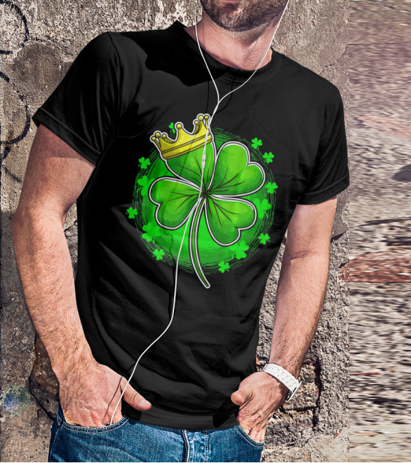 Irish King Queen Shamrock Crown St Patrick's Day Clover T-Shirt